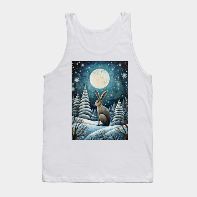 Moonlit Reverie: The Hare's Serenity Tank Top by thewandswant